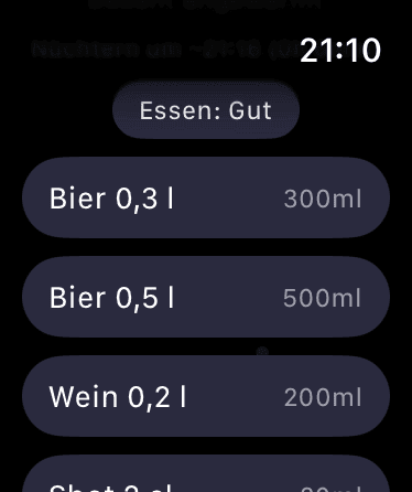 Getränke schnell loggen
